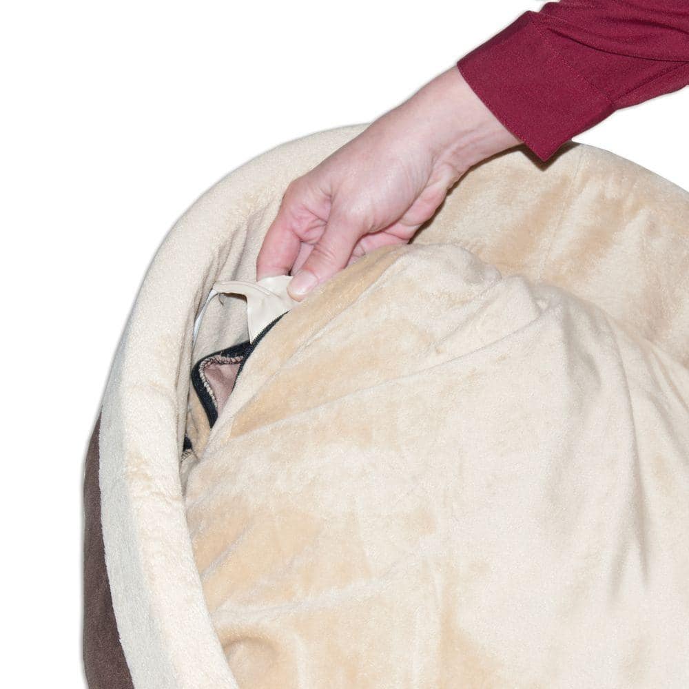 Small Mocha Heated Orthopedic Foam Cat Bed