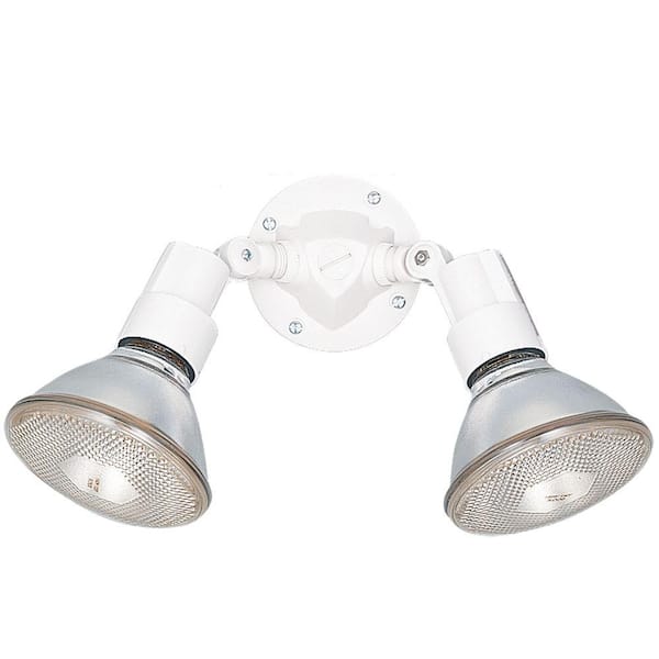 Generation Lighting 2-Light Outdoor White Spot Flood Light