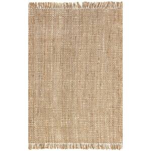 Suchin Casual Woven Jute Tassel Natural 8 ft. x 10 ft. Area Rug