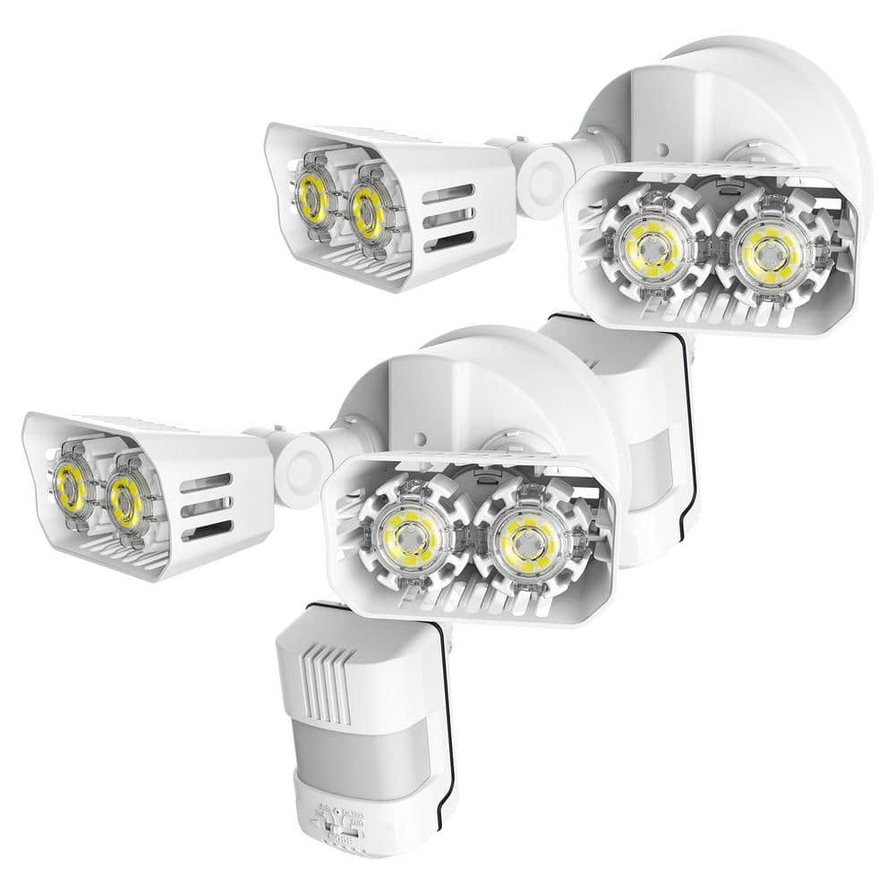 18-Watt 1800-Lumens 180° White Motion Sensor Outdoor Integrated LED 5000K 