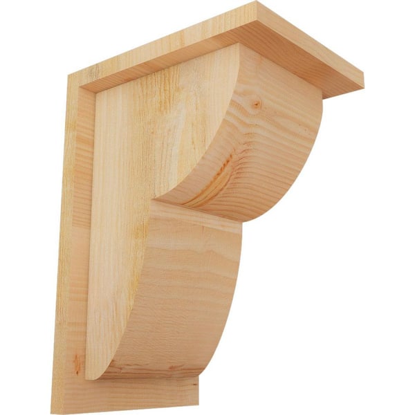 Ekena Millwork 8 in. x 10 in. x 14 in. Douglas Fir Crestline Rough Sawn Corbel with Backplate