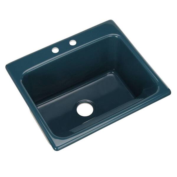 Thermocast Kensington Drop-In Acrylic 25 in. 2-Hole Single Bowl Utility Sink in Verde