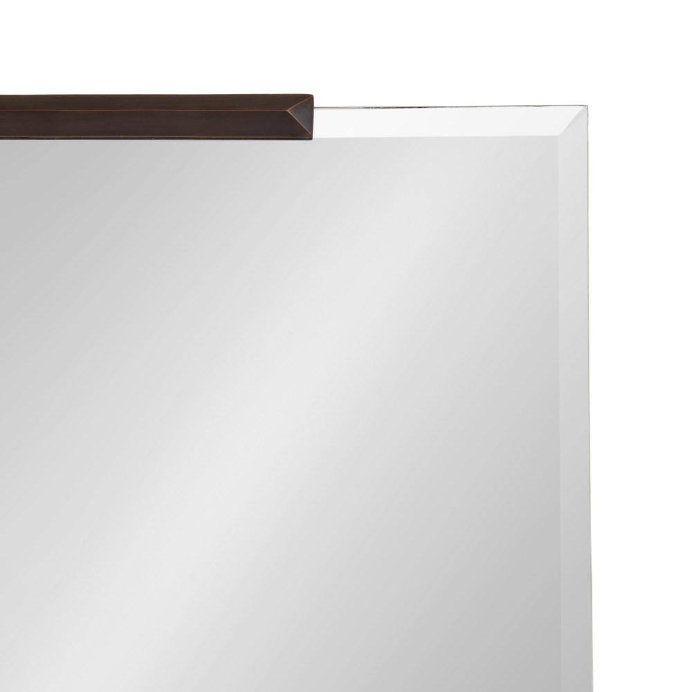 Bronze Frameless Rectangular Wall Mirror with Beveled Edges
