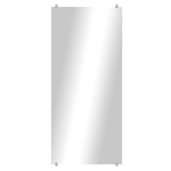 Unbranded Modern Rustic (26.5in. W x 60in. H) Frameless Rectangular Beveled Wall Mirror with Clear Clips