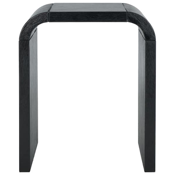 SAFAVIEH Liasonya 18.1 in. Black Rectangle Wood End Table