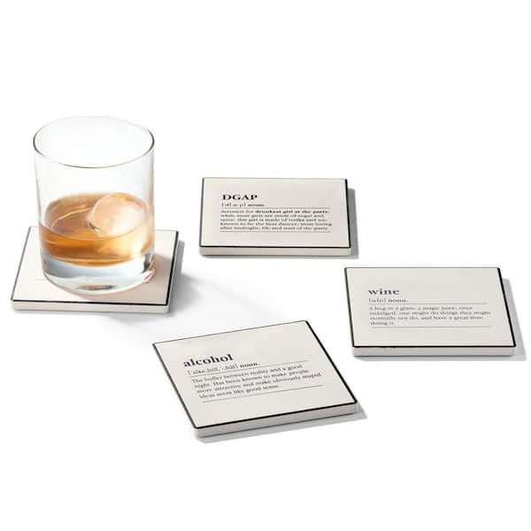 American Atelier Definitions Set Of 4 Ceramic Coasters 4.25''D