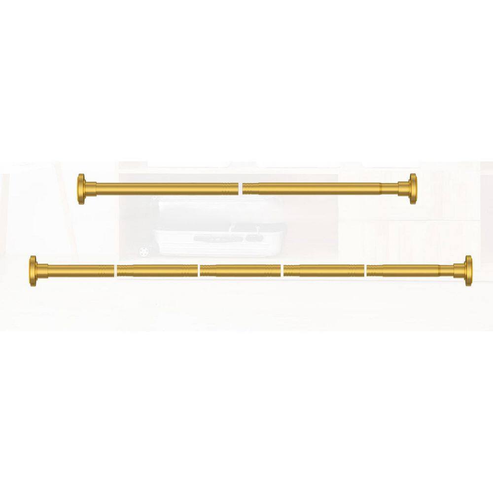 31 in. to 80 in. Stainless Steel Adjustable Spring Tension Shower Curtain Rod in Gold price history on PriceWatchPro