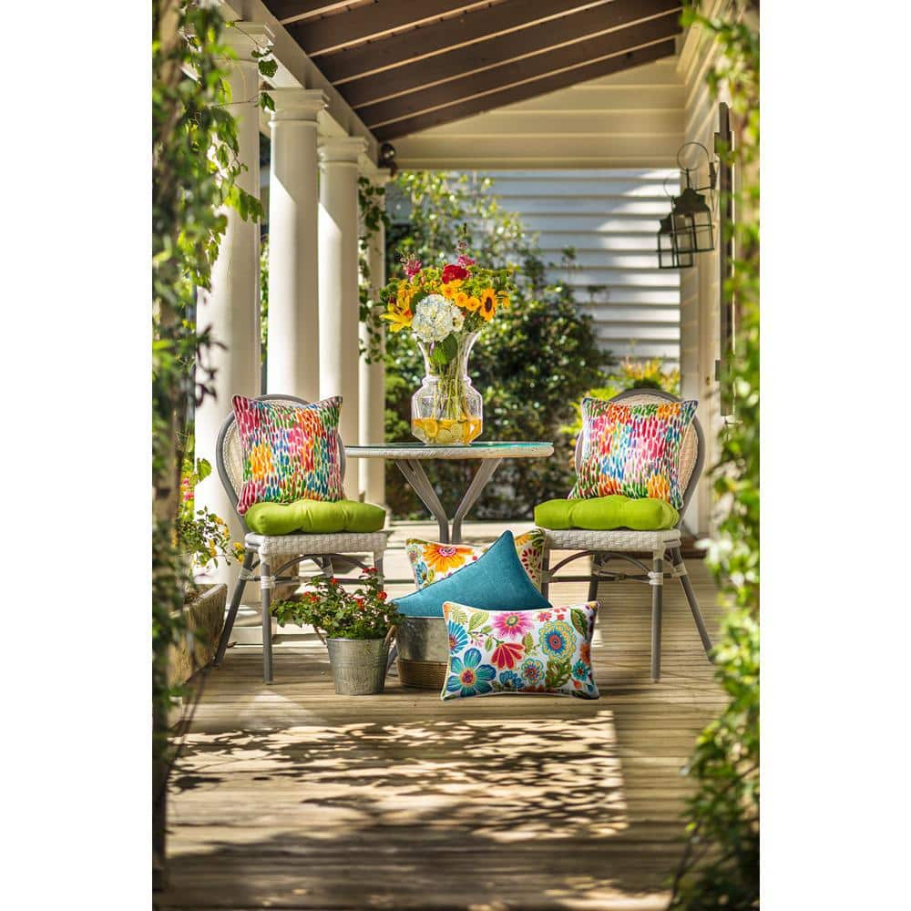 Colorful Raindrop Pattern Oversized Lumbar Outdoor Pillows, Set of 2
