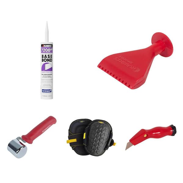 Big Fatso Utility Knife, 2 in. Seam Roller, 3 in. Nozzle, Knee Pads, and 0.34 qt. Adhesive Combo (6-Piece)