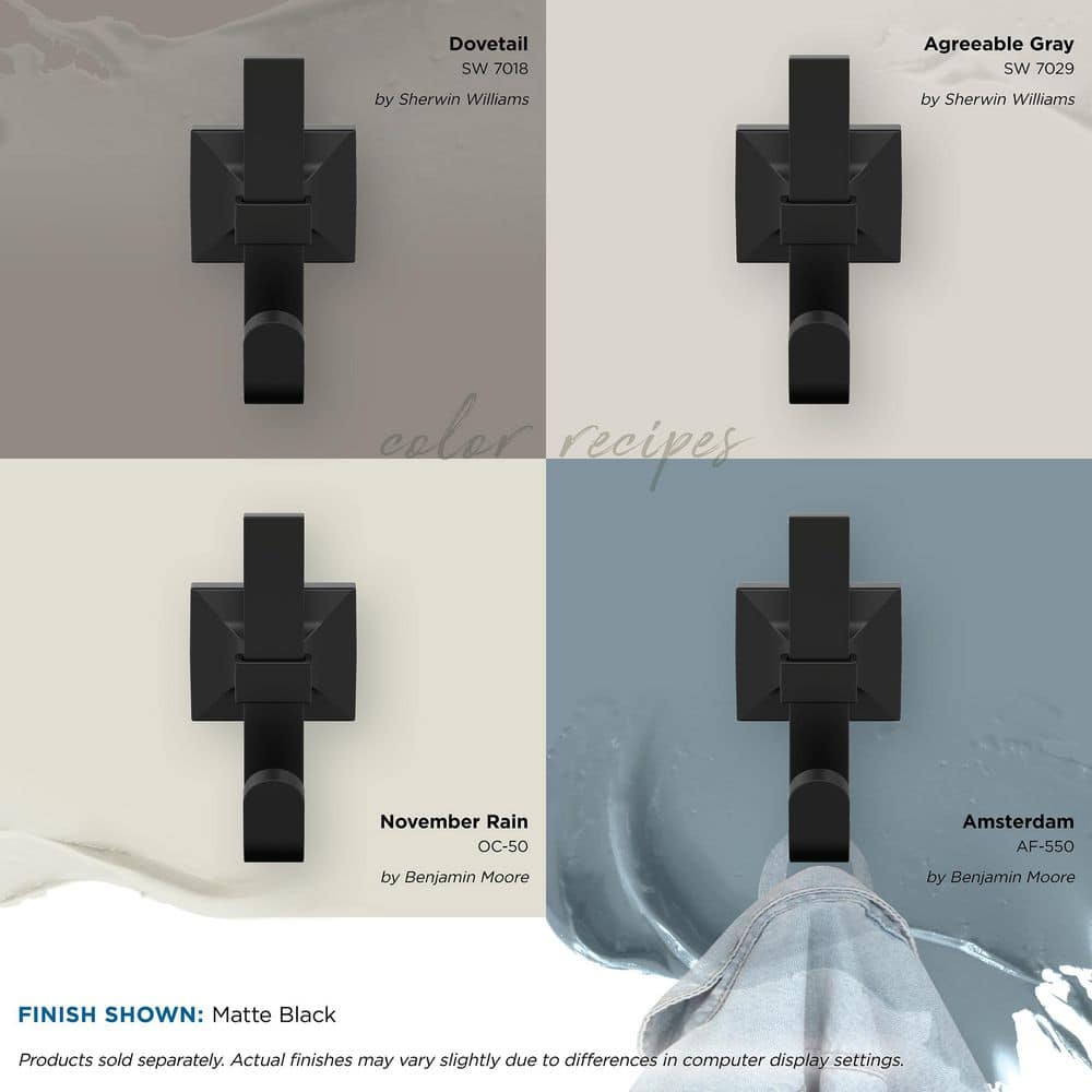Matte Black Metal Single Prong Decorative Wall Hook