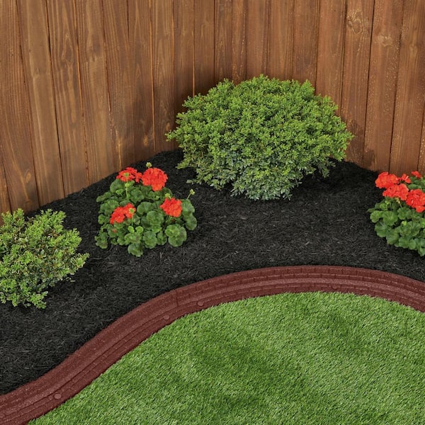 Vigoro 48 in. x 3 in. x 3 in. Red Brickface Rubber Landscape 