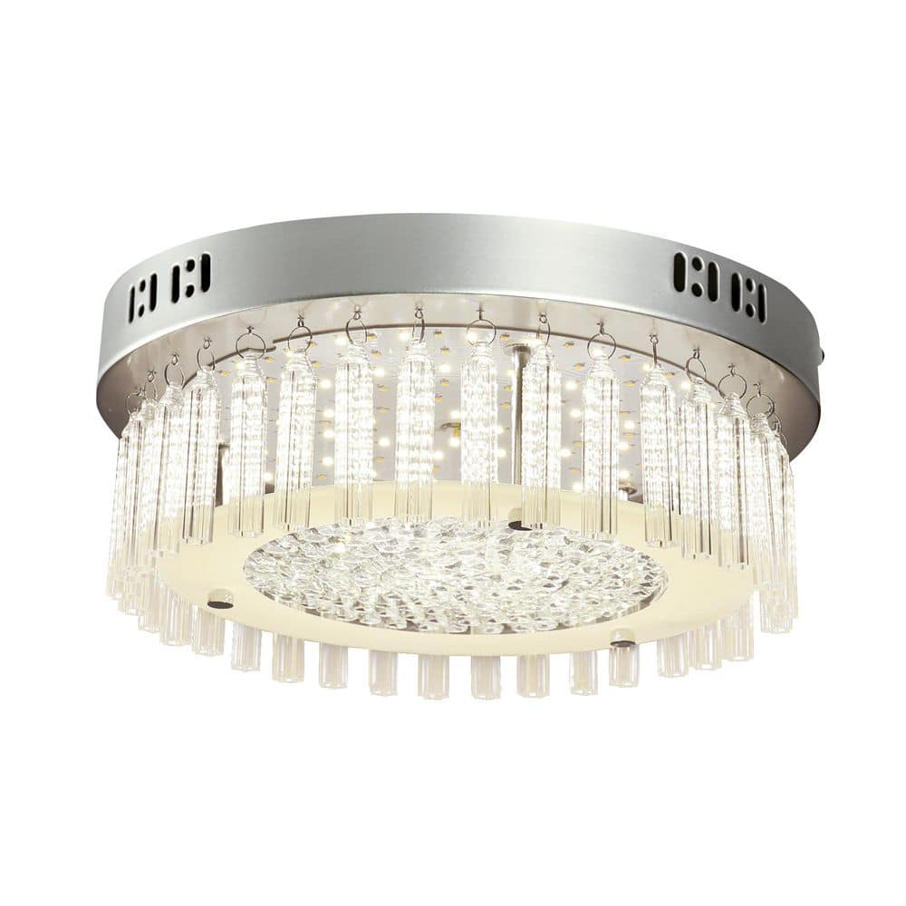 11.65 in. Modern Round Silver Integrated LED Flush Mount for Kitchens, Bedroom, Bathroom, Hallway Dimmable 3000K-5000K price history on PriceWatchPro