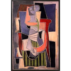 Woman sitting in an armchair by Pablo Picasso Black Floater Framed Oil Painting Art Print 25.5 in. x 37.5 in.