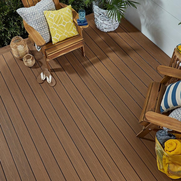 Wood-plastic composite deck board - SYMMETRY - fiberon LLC - wood look /  grooved / sustainable