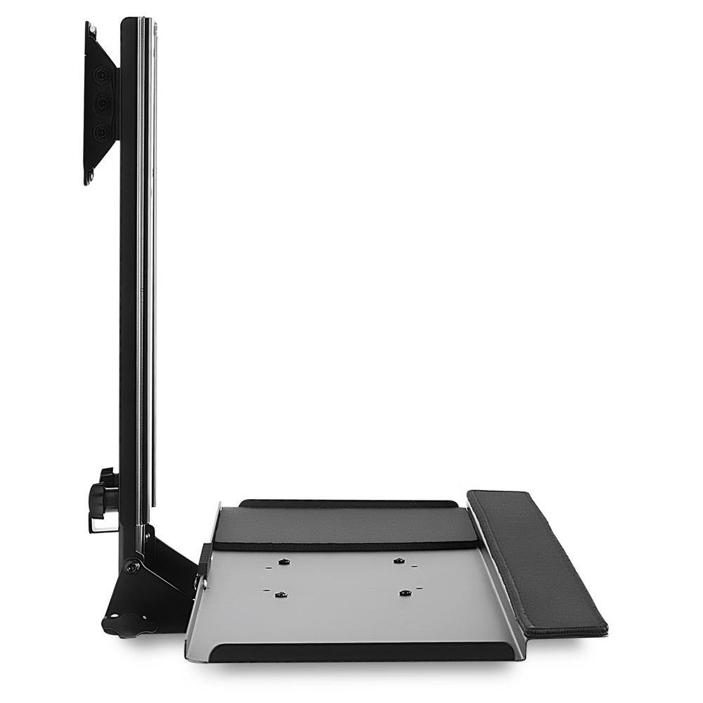 Black Adjustable Wall Mount for Monitor and Keyboard with CPU Holder