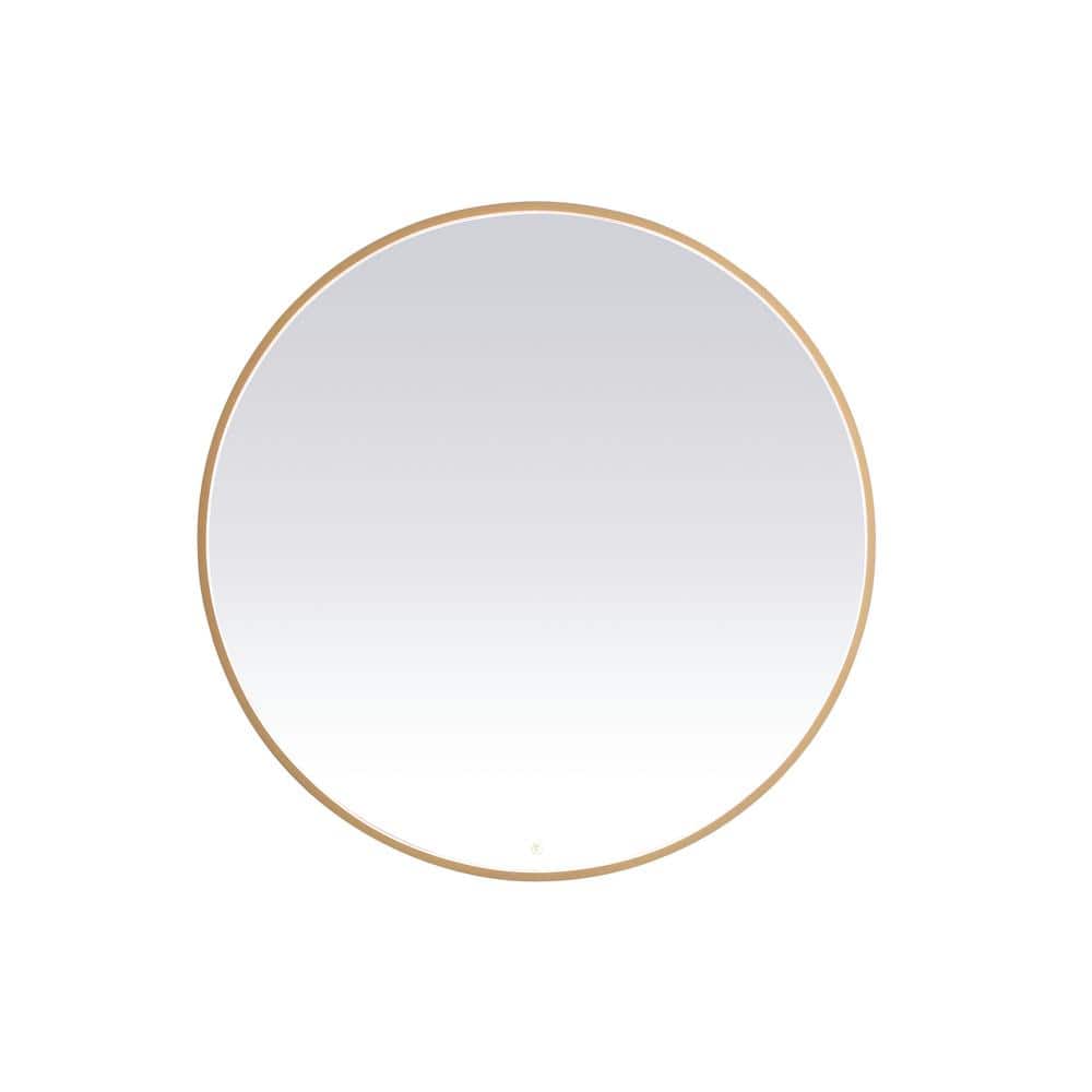 Timeless Home 48 in. W x 48 in. H Modern Round Aluminum Framed LED Bathroom