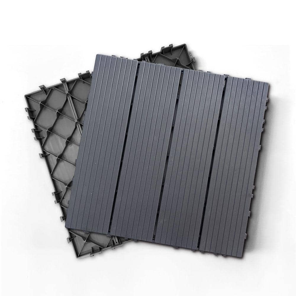 1 ft. x 1 ft. Plastic Composite Deck Tile Set, All-Weather Easy to DIY and Maintain, Dark Gray (35-Pack) price history on PriceWatchPro