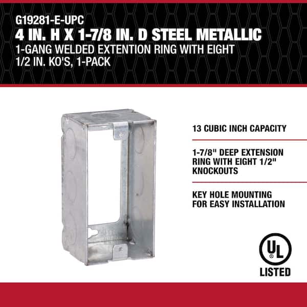 Southwire 4 in. H x 1-7/8 in. D Steel Metallic 1-Gang Welded