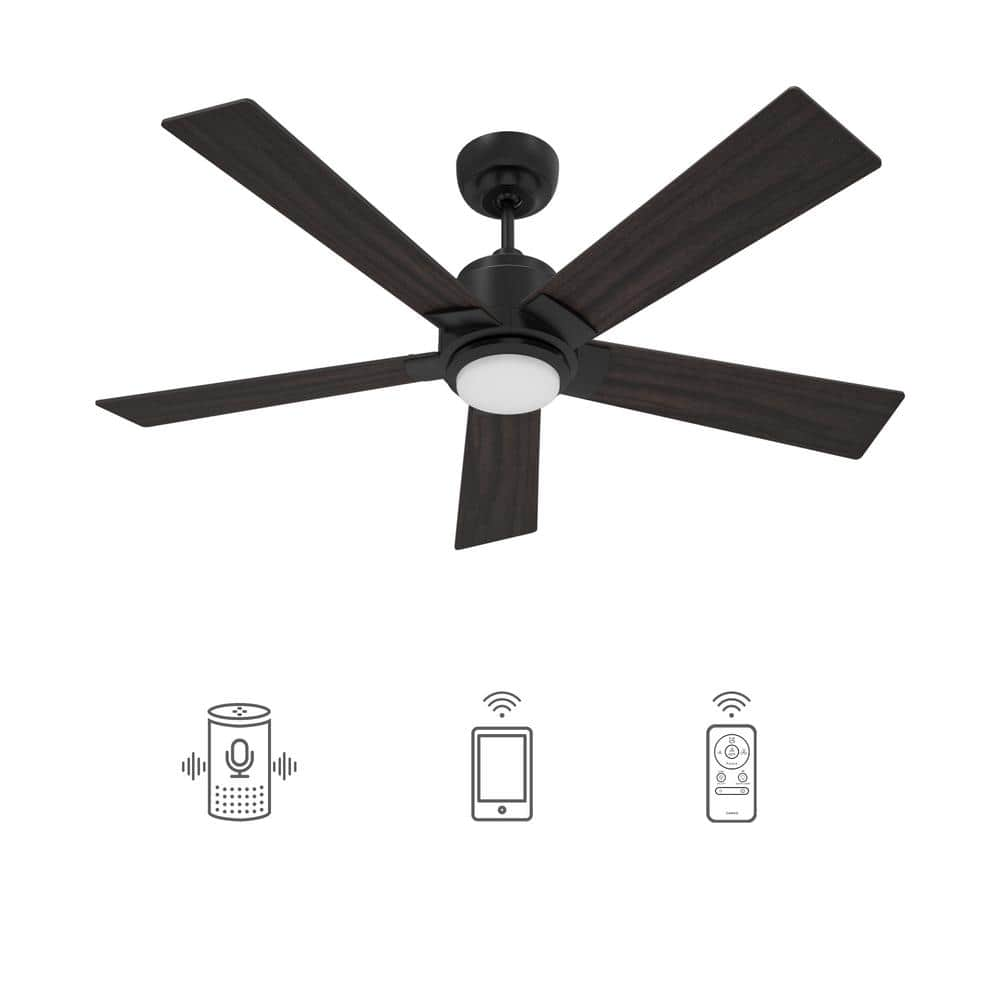 CARRO Aspen 52 in. Dimmable LED Indoor/Outdoor Black Smart Ceiling Fan with  Light and Remote, Works with Alexa/Google Home S525J1-L11-B5-1 - The Home  