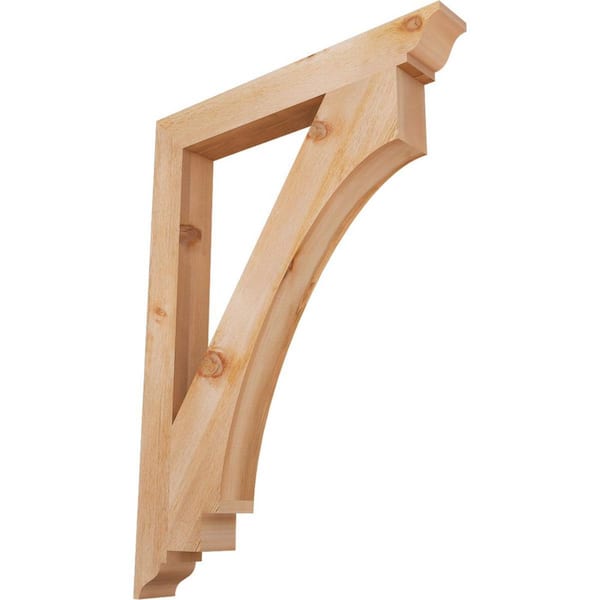 Ekena Millwork 4 in. x 44 in. x 32 in. Western Red Cedar Imperial Traditional Rough Sawn Bracket