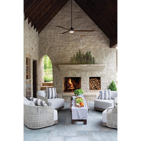 Sculpt 80 in. Integrated LED Indoor/Outdoor Matte Black Ceiling Fan with Wall Switch