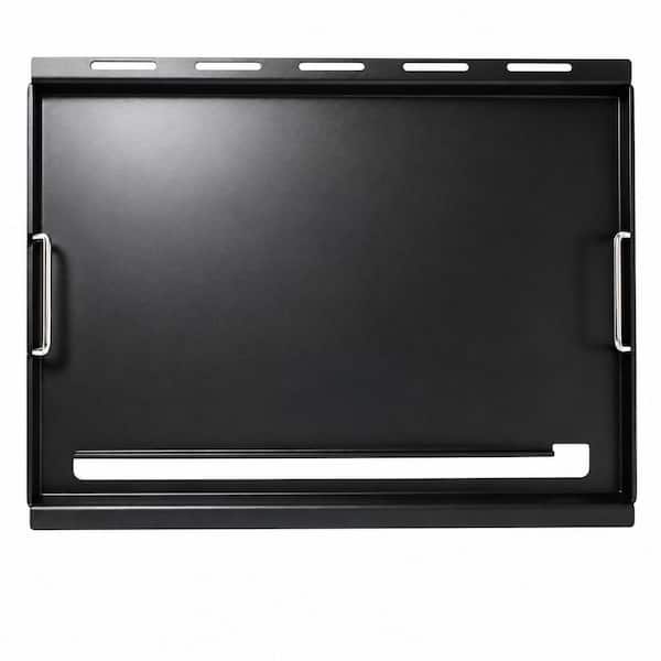 32.6 in. x 18.7 in. Black Carbon Steel Flat Top Griddle with Handles Nonstick Coating for Gas Grill Insert 1 Piece All