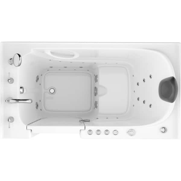 Universal Tubs Pearl 5.6 ft. Acrylic Center Drain Flatbottom Whirlpool and Air Bath Tub in White HD3467RD