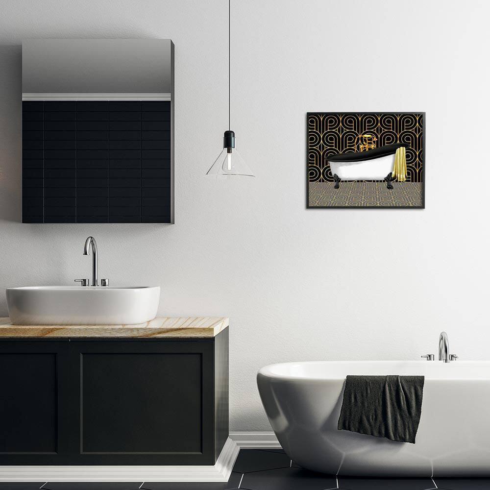 Bathroom in Deco Style by Conrad Knutsen Black Framed Abstract Giclee Art Print 16 in. x 20 in. price history on PriceWatchPro