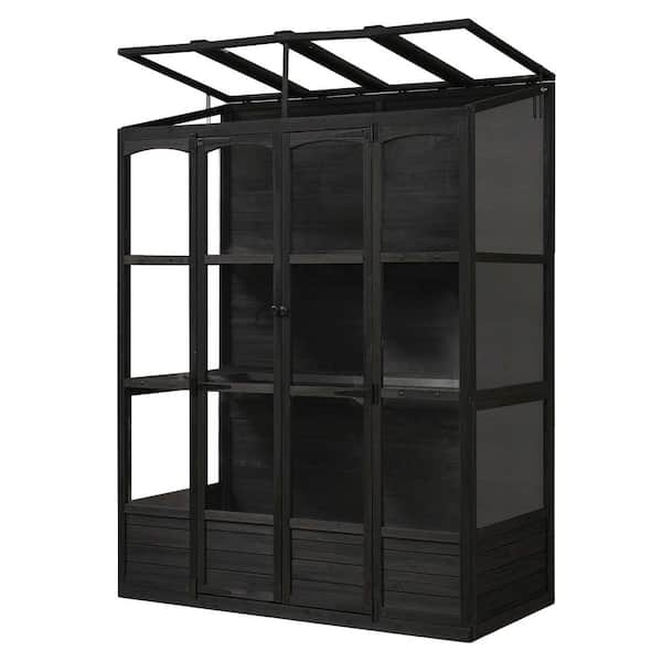 65 in. x 23 in. x 47 in. Outdoor Garden Wood Plant Stand Pots