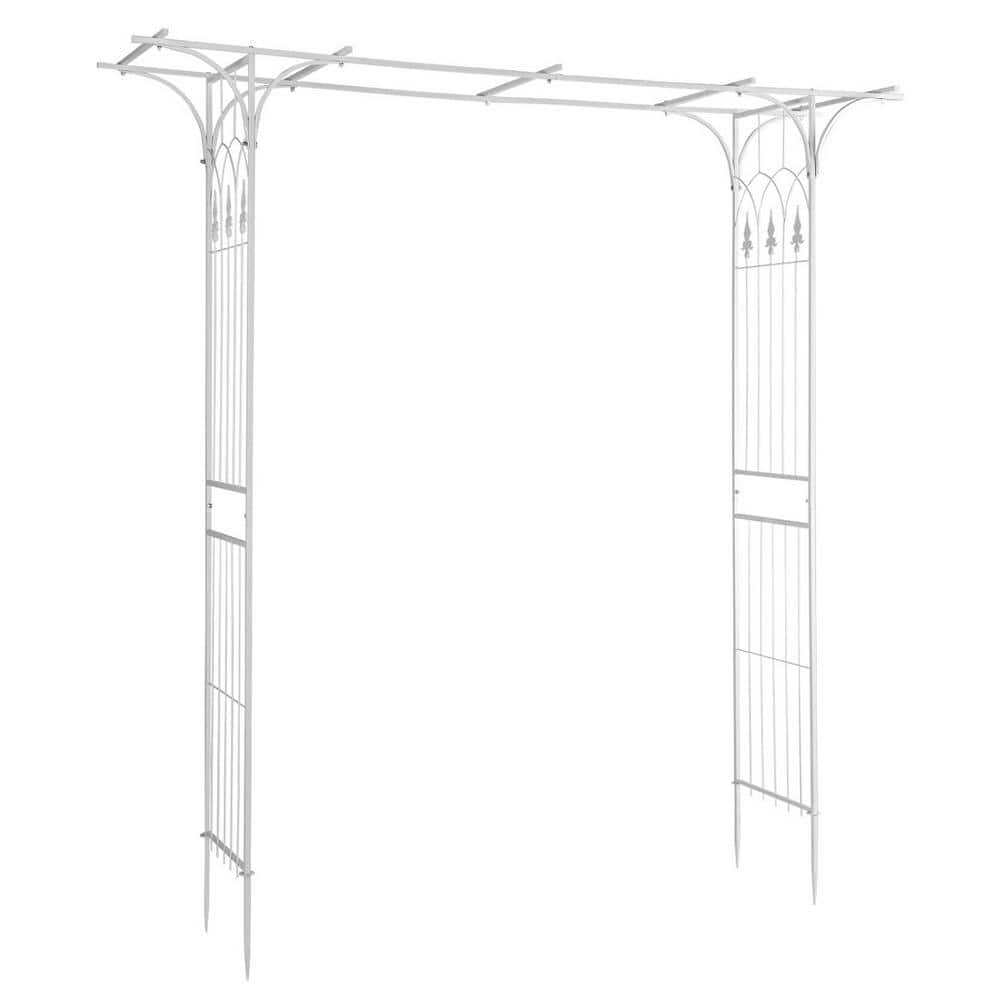 81.88 in. x 81.1 in. Metal Garden Arbor, Arch Archway for Wedding Ceremony 