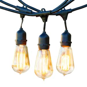 Ambience Pro 15-Light 48 ft. Outdoor Plug-in 40W Incandescent ST64 Hanging Vintage Edison Bulb String-Light