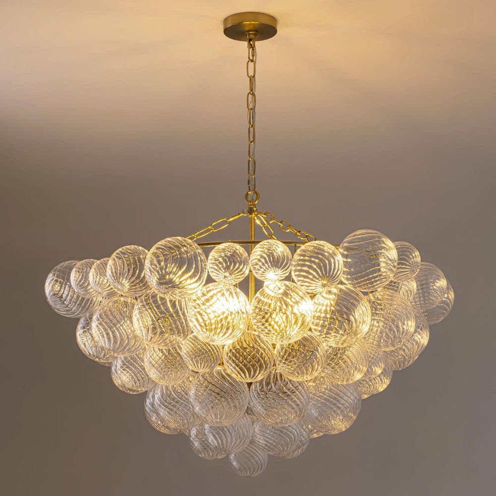 Bubble large Gold シャンデリア WDETR 32.3 in. 8-Light Modern Gold Textured Glass Bubble