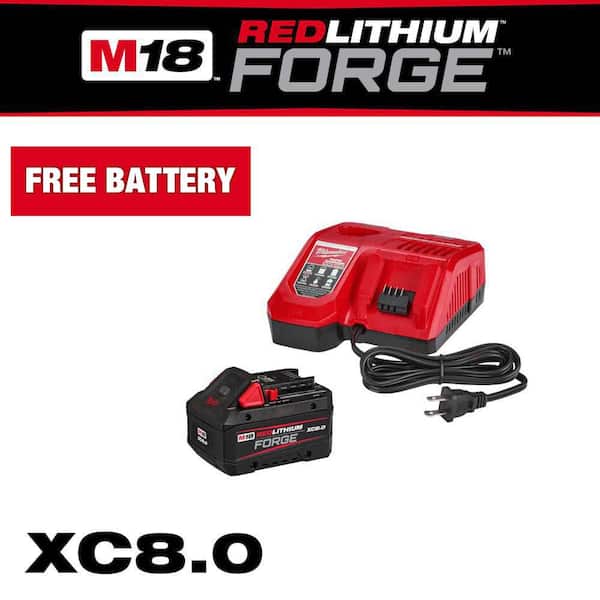 M18 18-Volt Lithium-Ion REDLITHIUM FORGE Starter Kit with 8.0Ah Battery and Rapid Charger