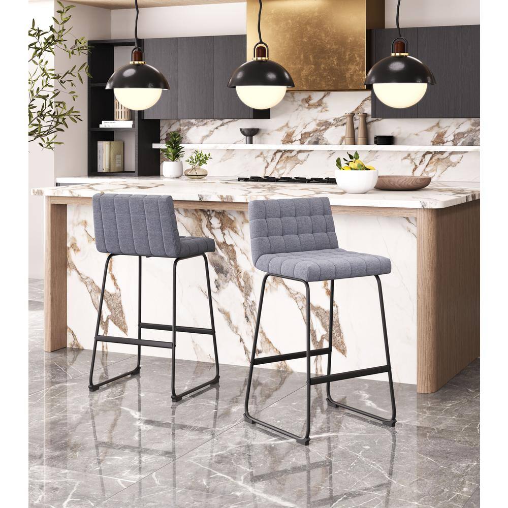 Zuo Pago Barstool Set of 2 Gray