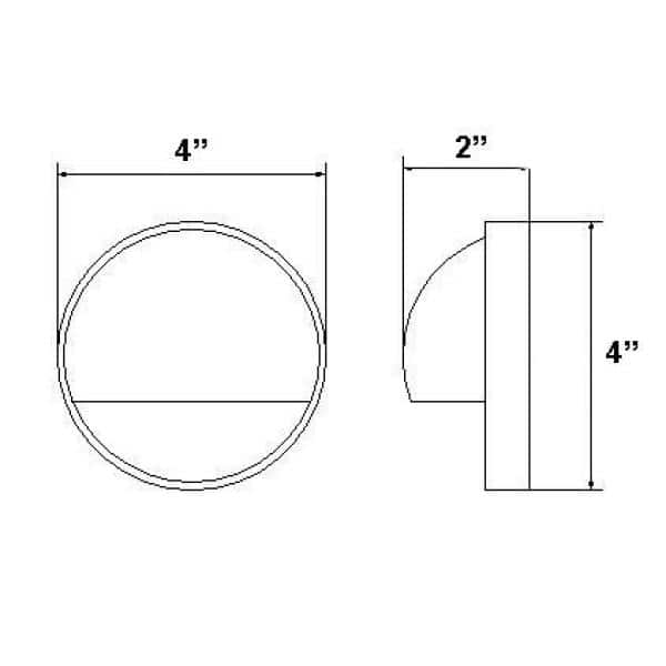Black Aluminum Round Outdoor Step/Deck Light with Frosted Glass