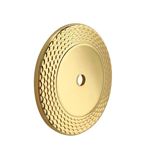 Sumner Street Home Hardware Paris 1-3/4 in. (45 mm) Traditional Polished Gold Mermaid Scale Cabinet Backplate