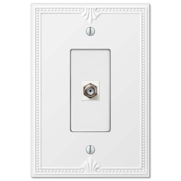 Richmond 1 Gang Coax Composite Wall Plate - White