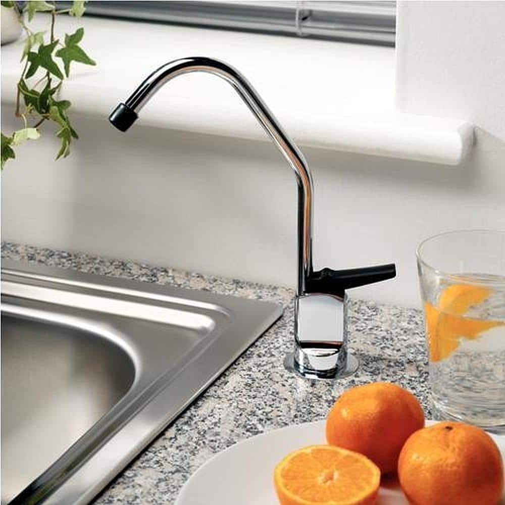 Chrome Reverse Osmosis Water Filter Faucet with Black Handle