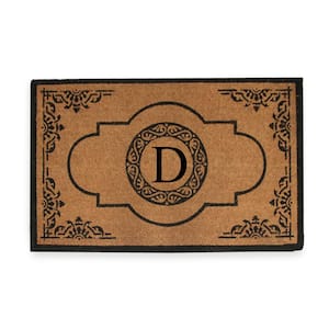 Abrilina Handcrafted 30 in. x 48 in. Entry Coir Double Door Monogrammed-D Mat