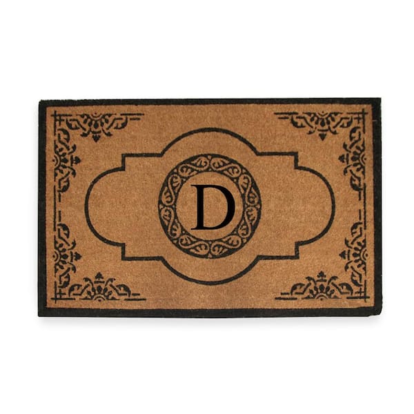 Abrilina Handcrafted 30 in. x 48 in. Entry Coir Double Door Monogrammed ...