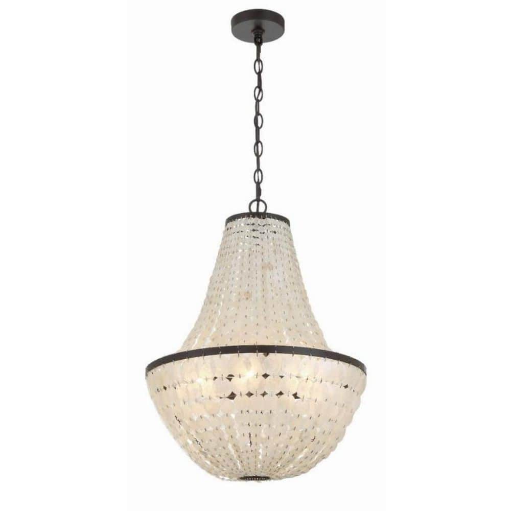 24 in 6-Light White Shell Finish Chandelier Coastal Pendant Light for Dining Room, Kitchen price history on PriceWatchPro