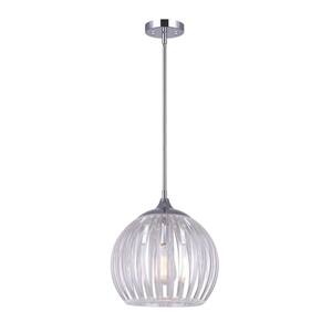 Pipa 1-Light Chrome Pendant with Acrylic