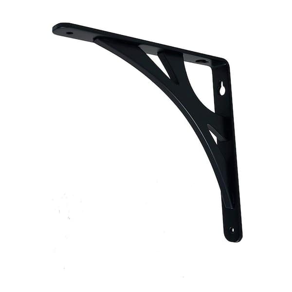 10in. Black Steel Contempo Decorative Shelf Bracket