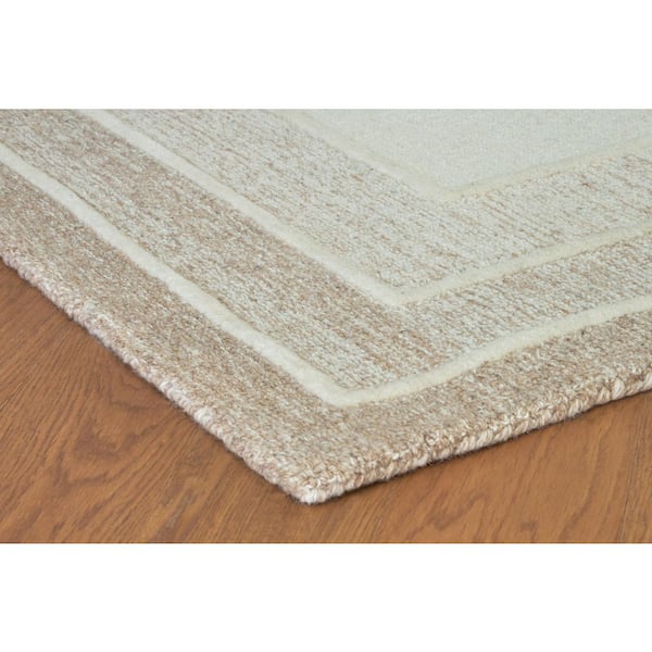 Teelgan Beige 5 ft. x 7 ft. Border Area Rug