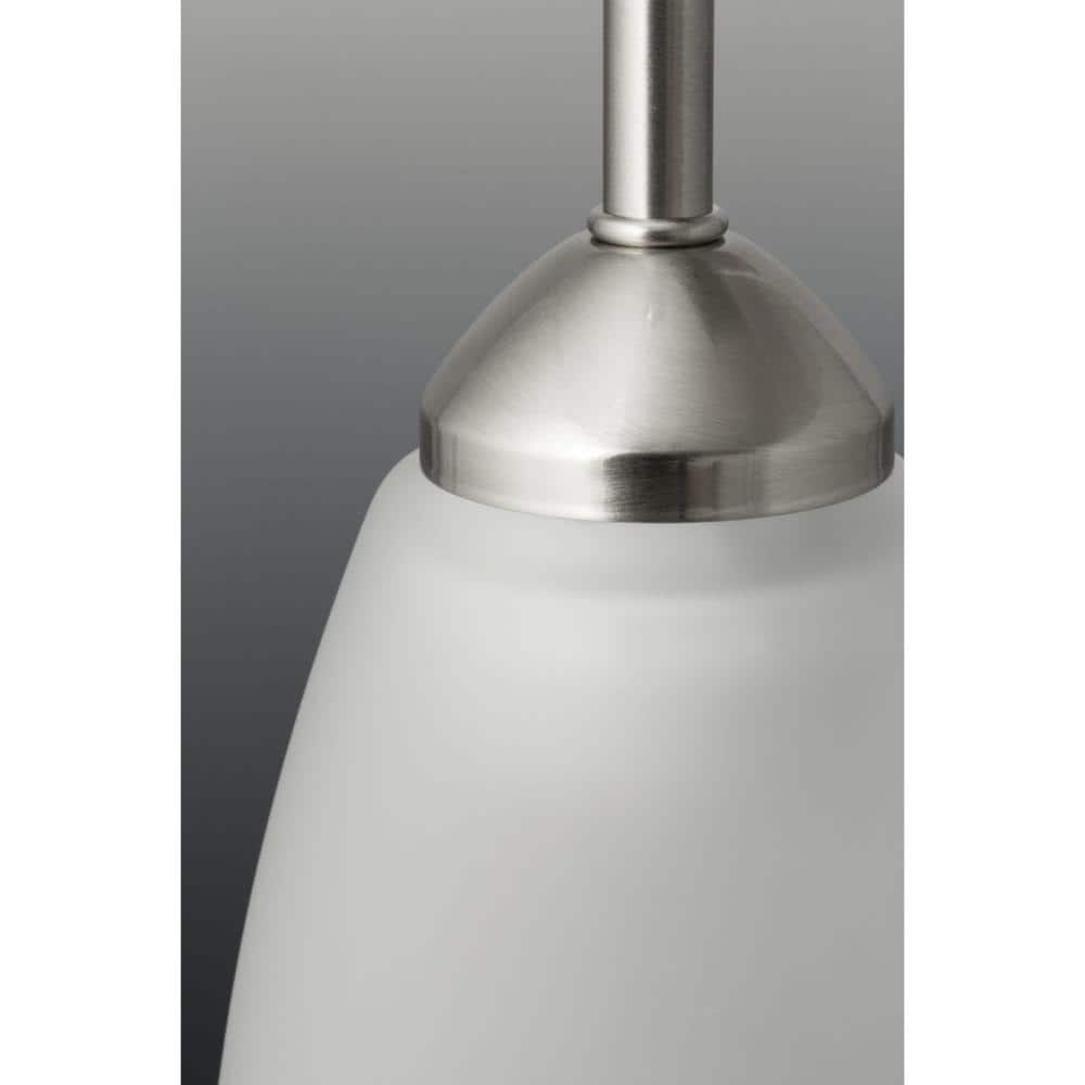 Brushed Nickel 5-Light Bath Vanity with Etched Glass Shades