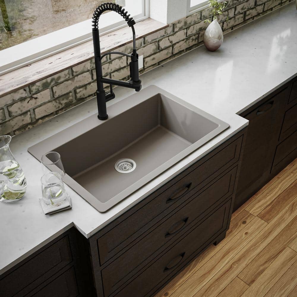 Karran 33'' Concrete Quartz Single Bowl Kitchen Sink