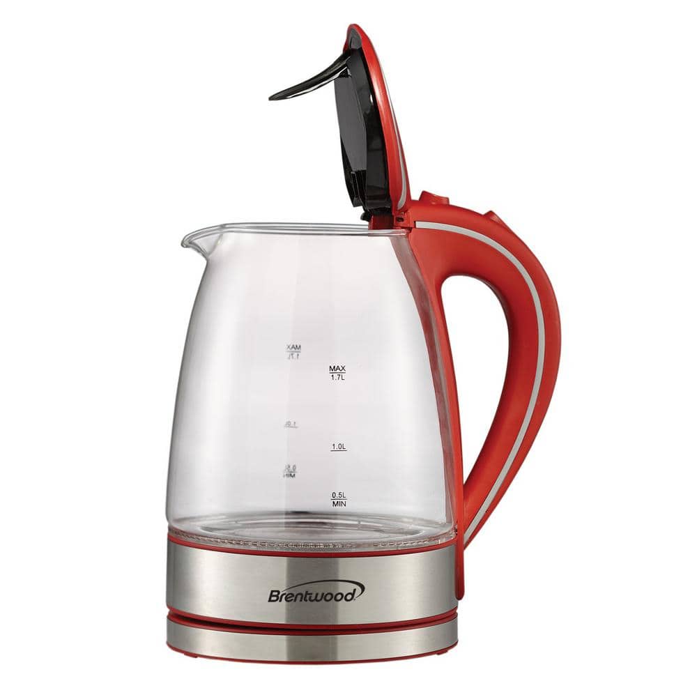 Brentwood Glass 1.7 Liter Electric Kettle with Tea Infuser in White  985117013M - The Home Depot