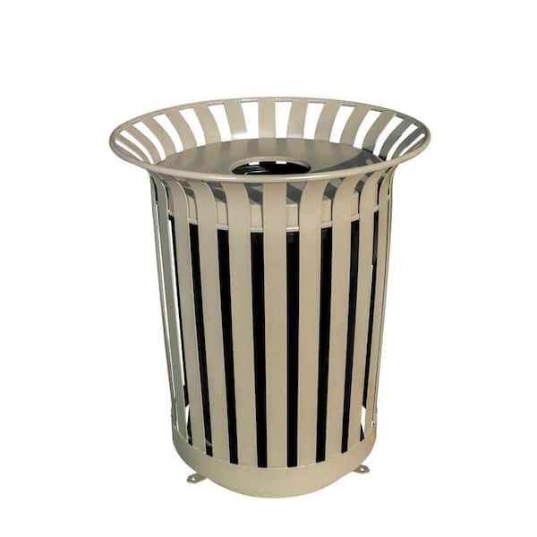 Ultra Play 36 Gal. Lexington Trash Receptacle with Flat Top Lid and Liner Outdoor Trash Can