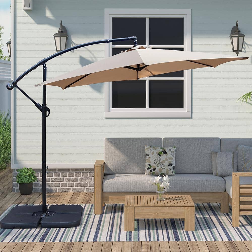 10 ft. Market Offset Outdoor Patio Umbrella in Tan price history on PriceWatchPro