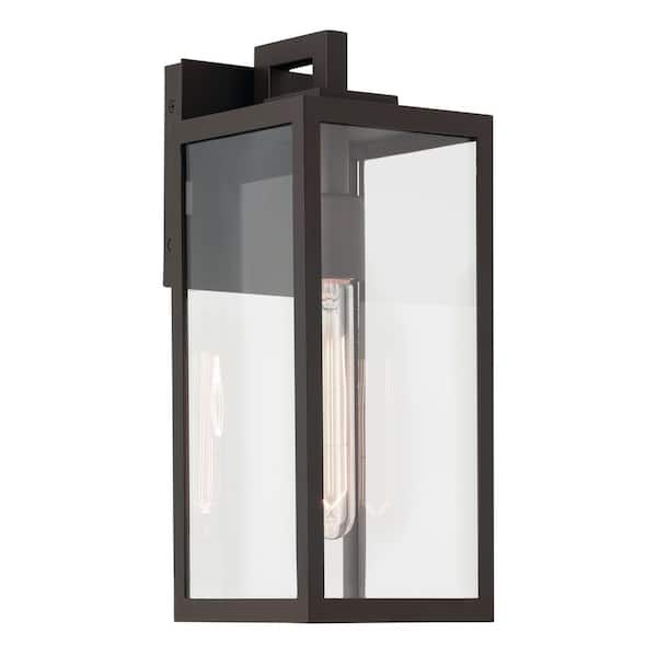 KICHLER Branner 14 in. 1-Light Olde Bronze Traditional Outdoor Hardwired Wall Lantern Sconce with No Bulbs Included (1-Pack)
